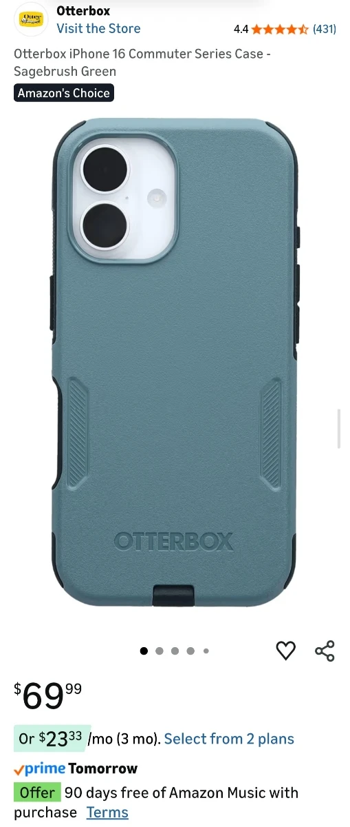 Green Otterbox IPhone 16 phone case - photo 4