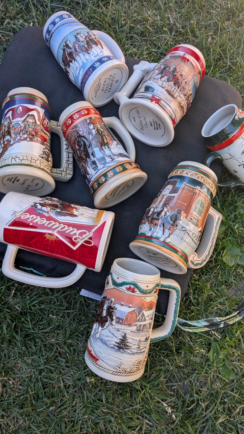 Collection of eight Budweiser Beer Steins good condition