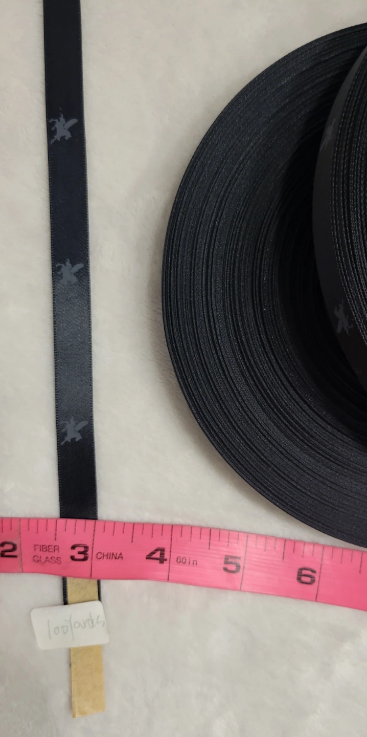 Black Satin Ribbon with Logo ⚽ - photo 3