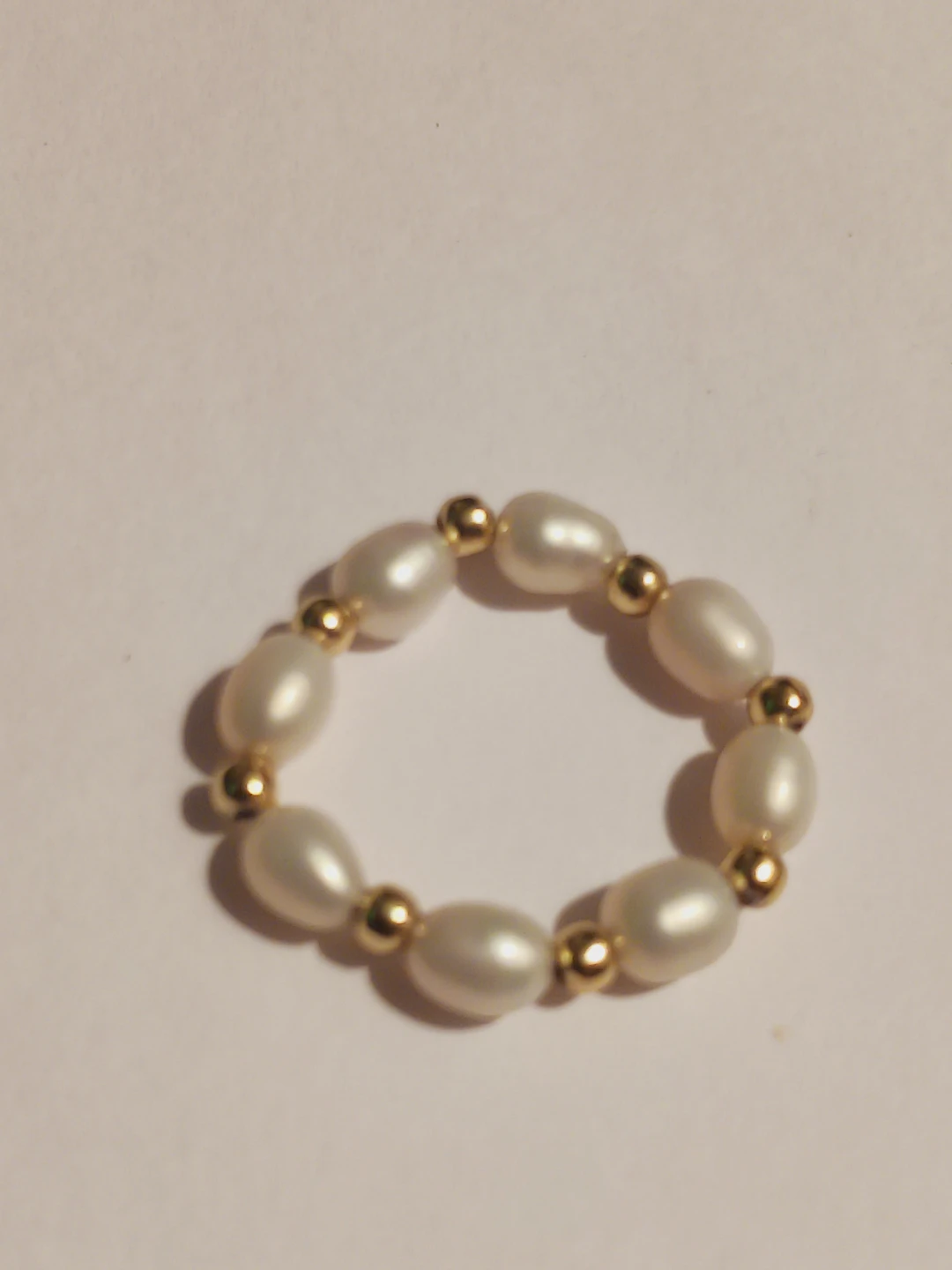 New !! Freshwater Pearl and Gold Bead Ring - photo 3