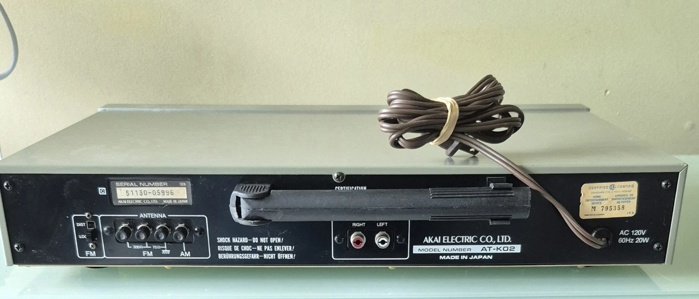 AKAI AT-K02 FM/AM Stereo Tuner - photo 3