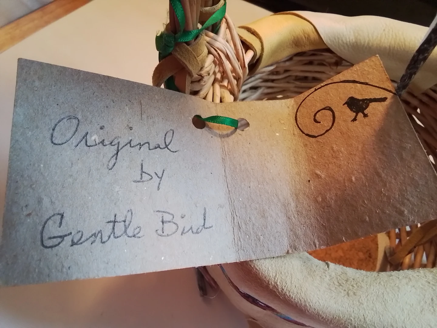 Gentle Bird Woven Basket with Leather Accents - photo 4
