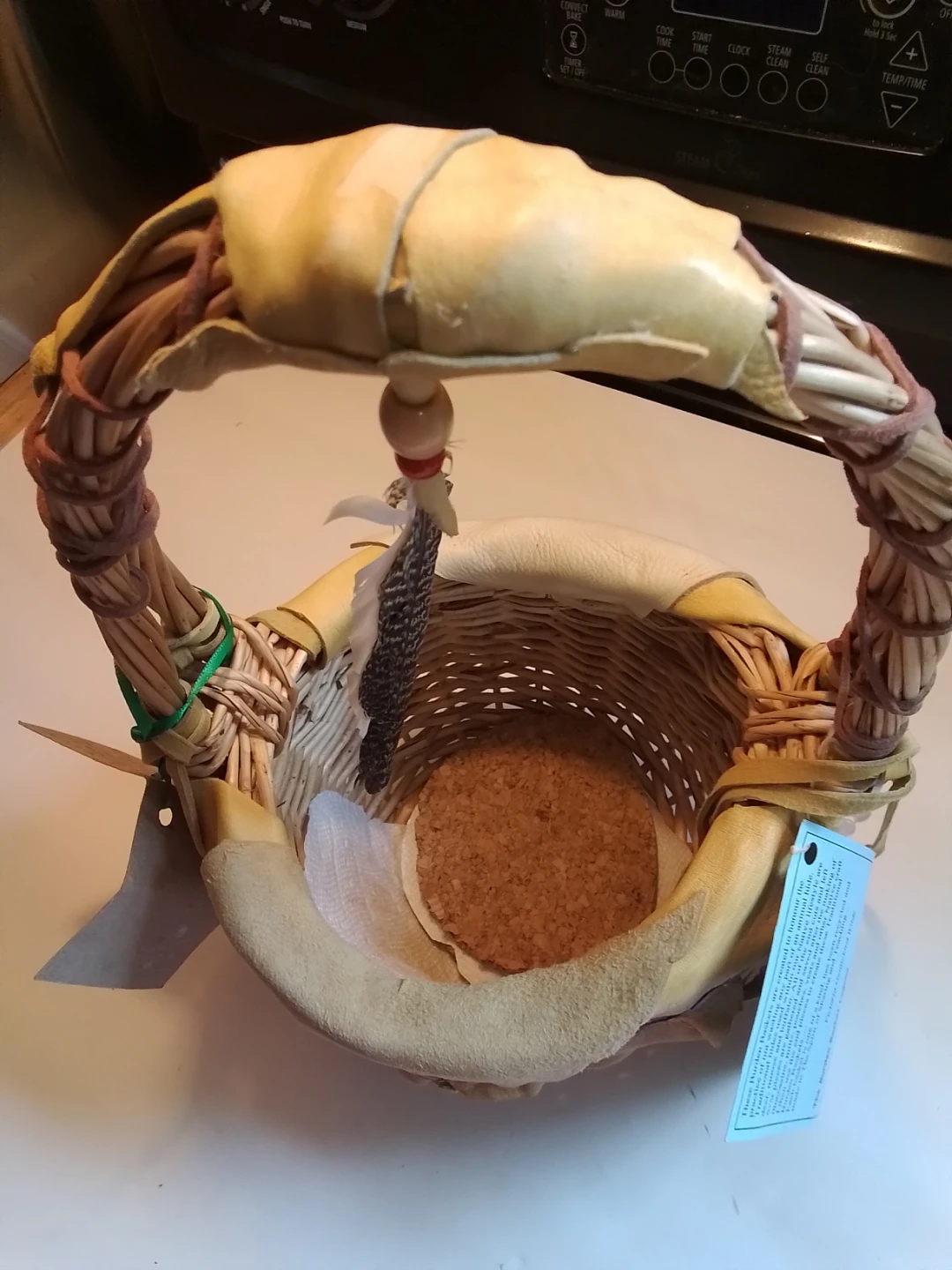 Gentle Bird Woven Basket with Leather Accents - photo 5