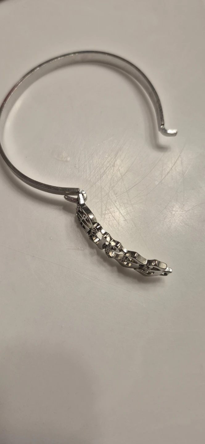 Silver Tone Bangle with  Guess. Script and CZ Ring Set - photo 4