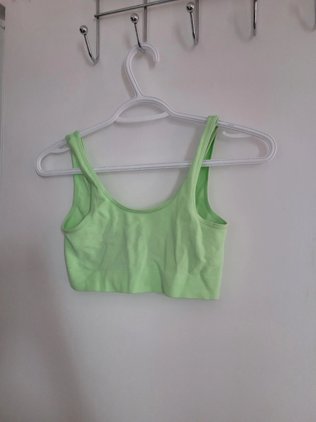 Lime Green Ribbed Crop Top