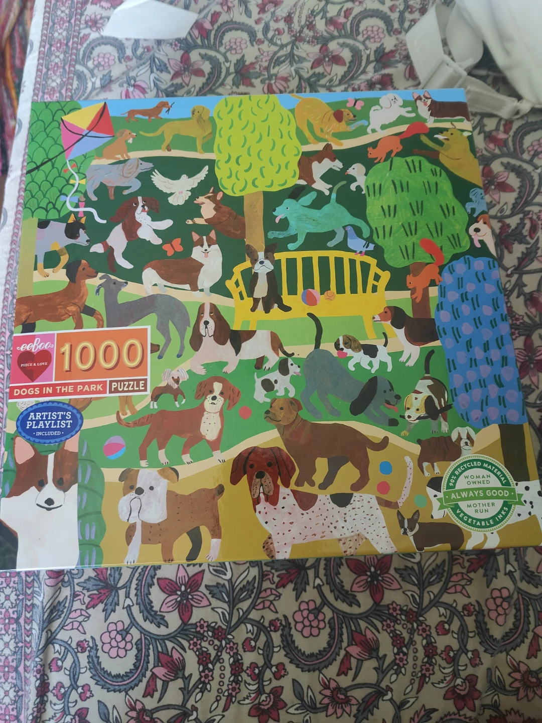 eeBoo 1000 Piece Dogs in the Park Puzzle