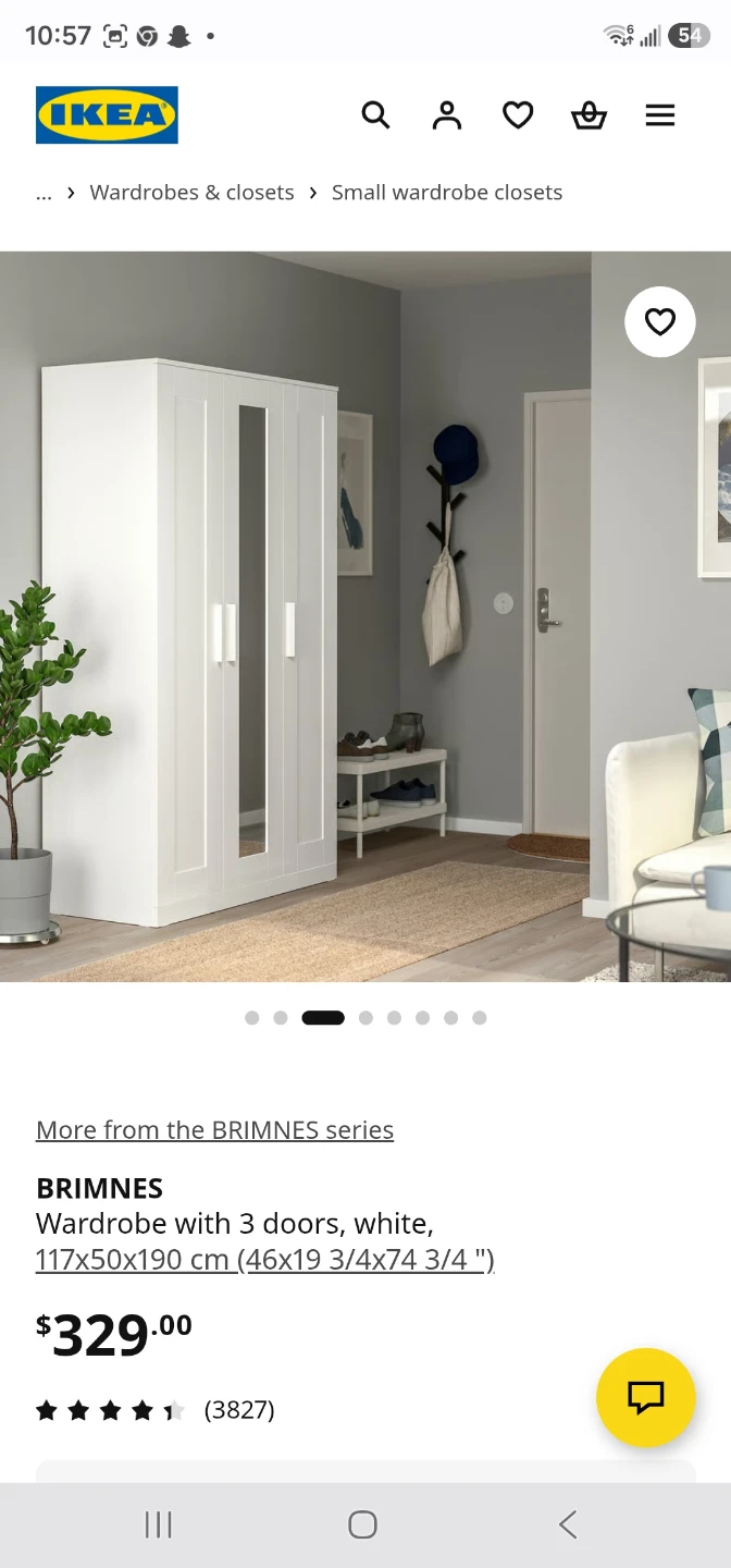 IKEA BRIMNES Wardrobe with 3 doors, white - photo 2