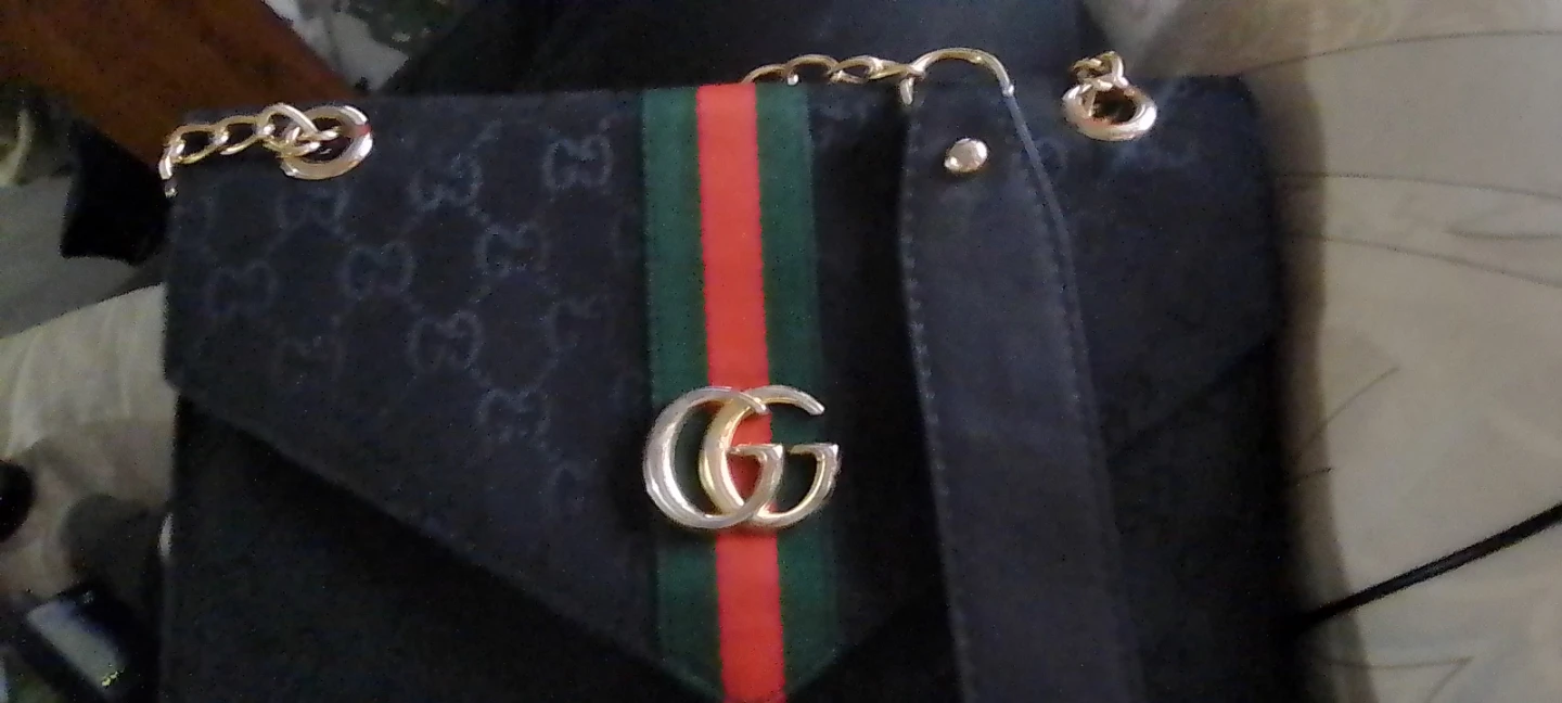 Black Gucci GG Monogram Shoulder Bag