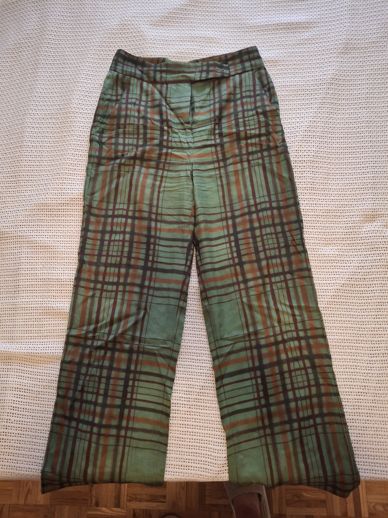 Zara Plaid Wide-Leg Pants