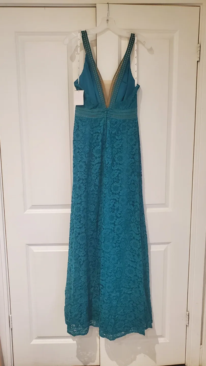 David's Bridal Teal Lace Maxi Dress - photo 2