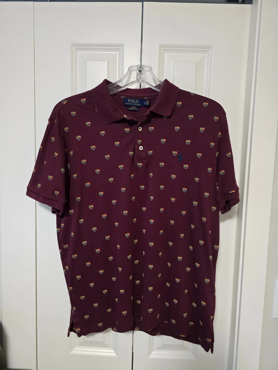 Polo Ralph Lauren Men's Burgundy Crest Polo Shirt Size L