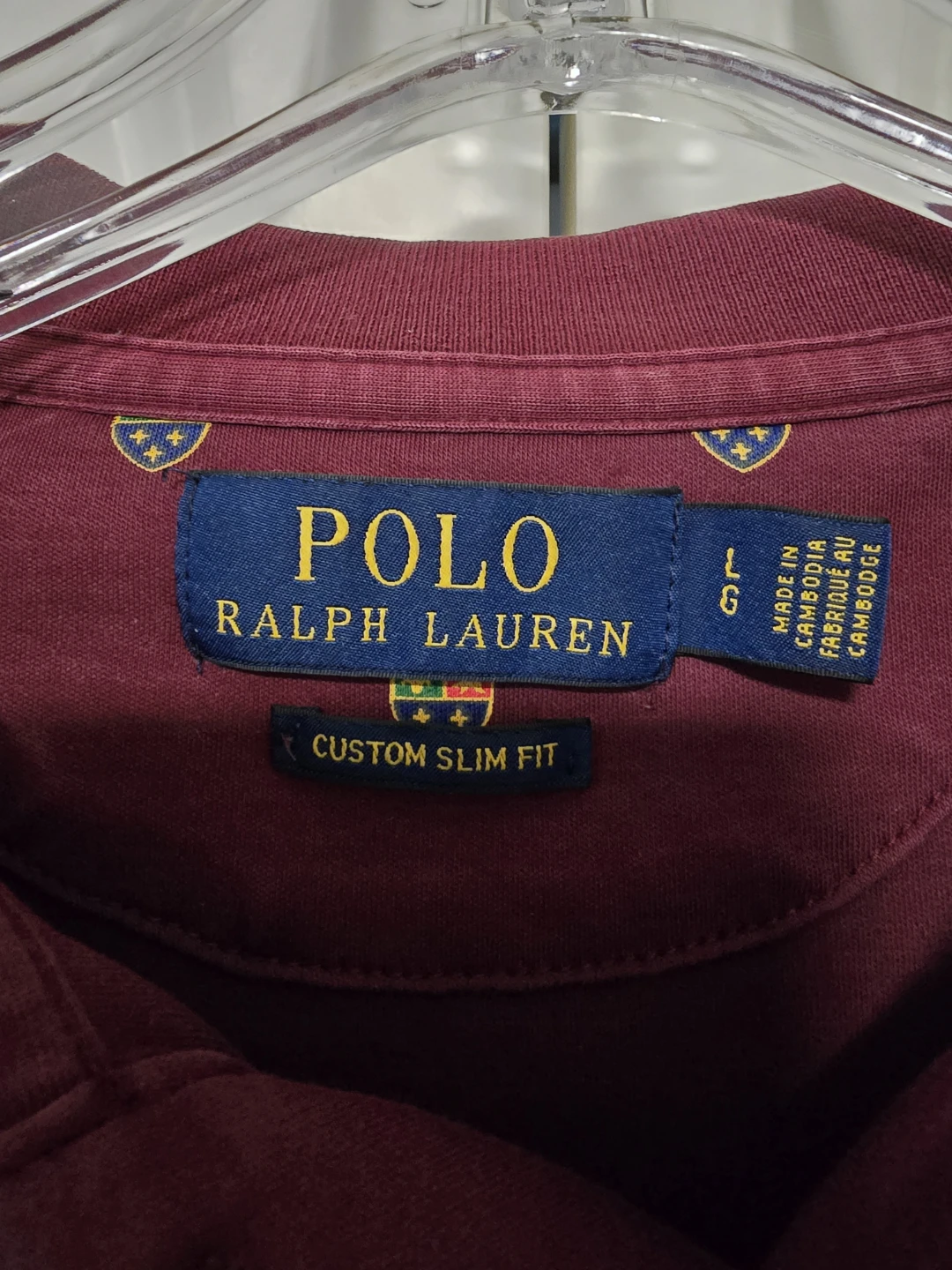 Polo Ralph Lauren Men's Burgundy Crest Polo Shirt Size L - photo 3