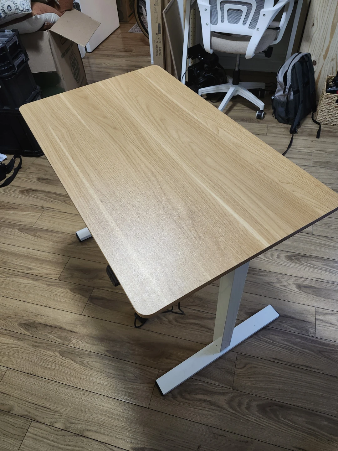 Adjustable Standing Desk - Light Wood Top