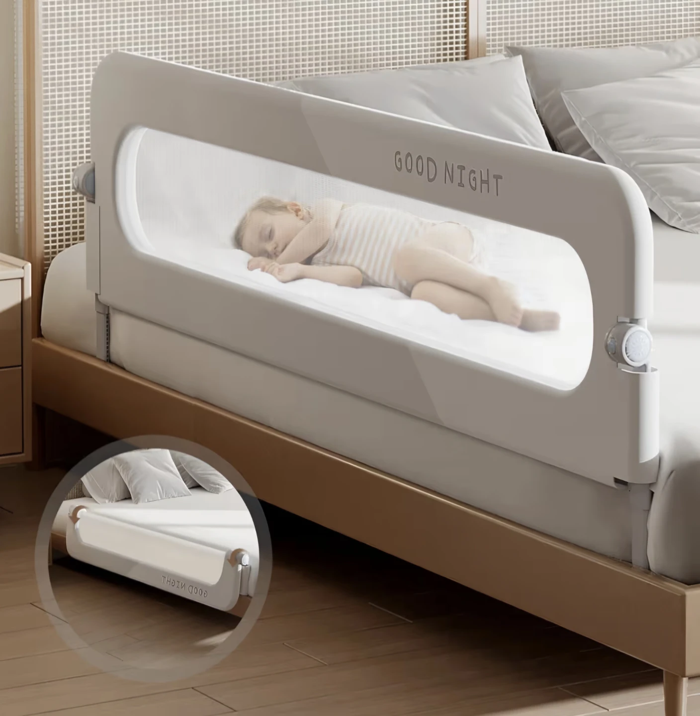 Strenkitech Toddler Bed Rails Guard - 48 Inch