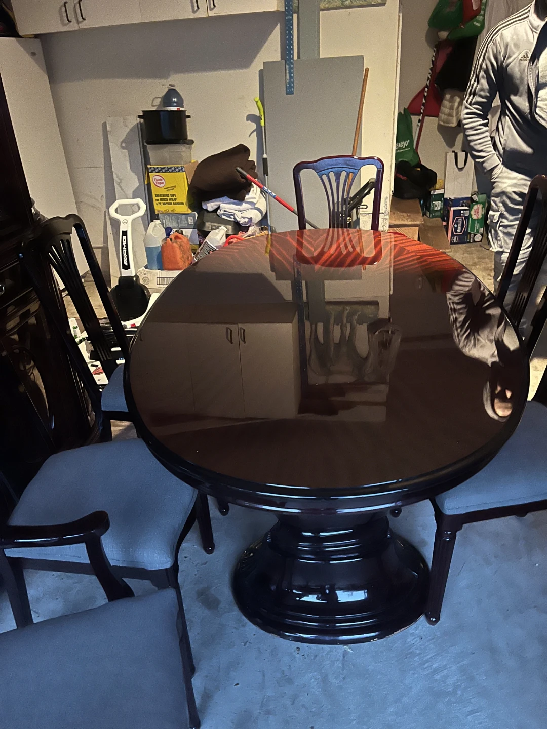 Solid wood Mahogany China Cabinet + Dining Table Set (6 Chairs) - photo 5