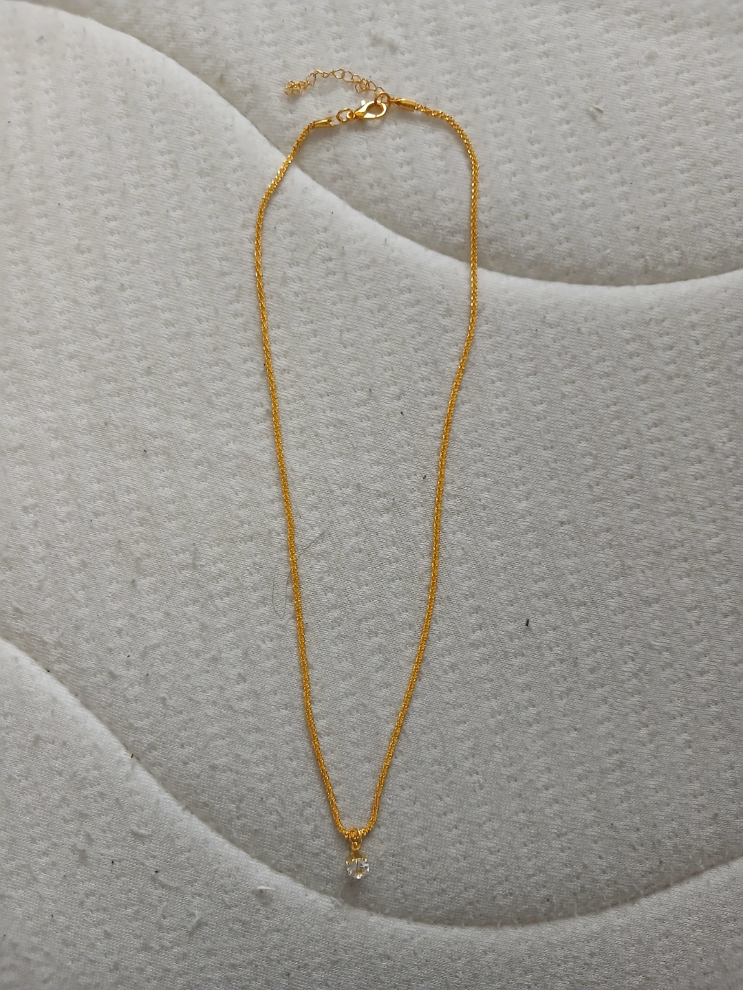 18K Gold Plated 1 Carat Cubic Zirconia Necklace
