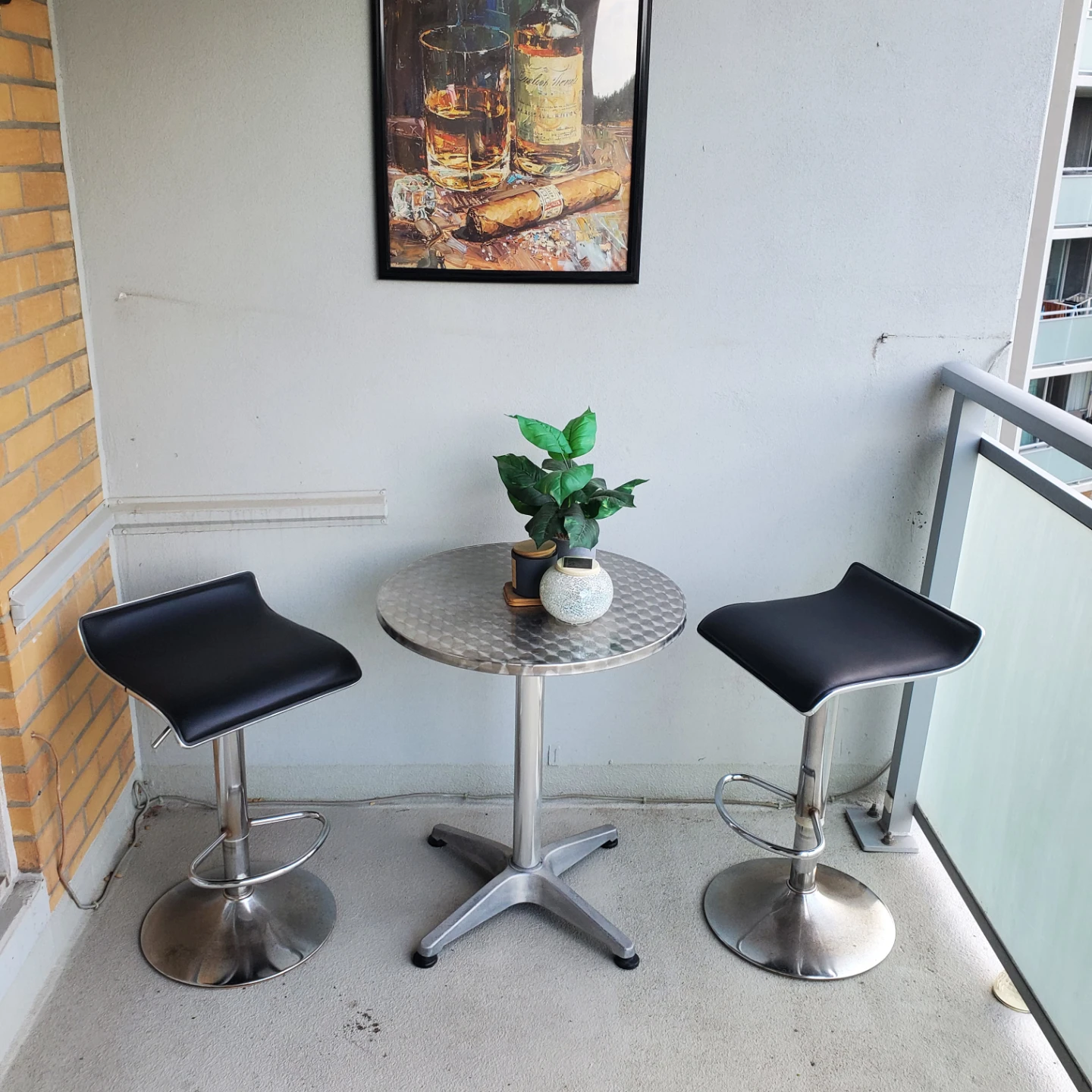 Bar Table and 2 Stools Set
