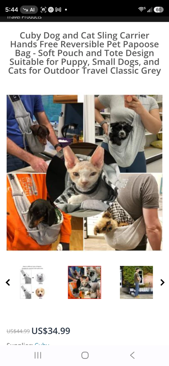 Pet Sling Carrier. For dog or cat - photo 2