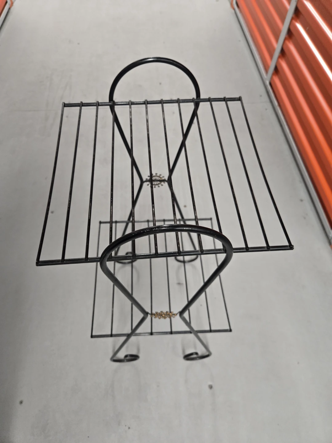 Vintage MCM Atomic Wire Plant Stand - Black & Gold Starburst - photo 4