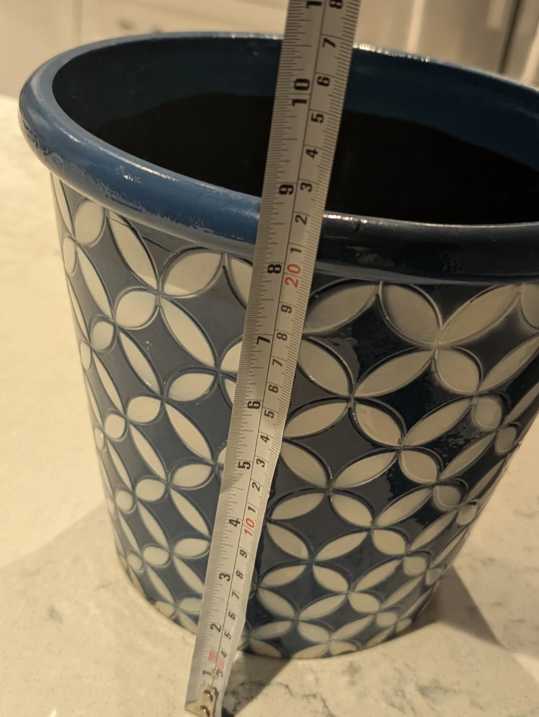 Decorative Blue and White Planter Pot