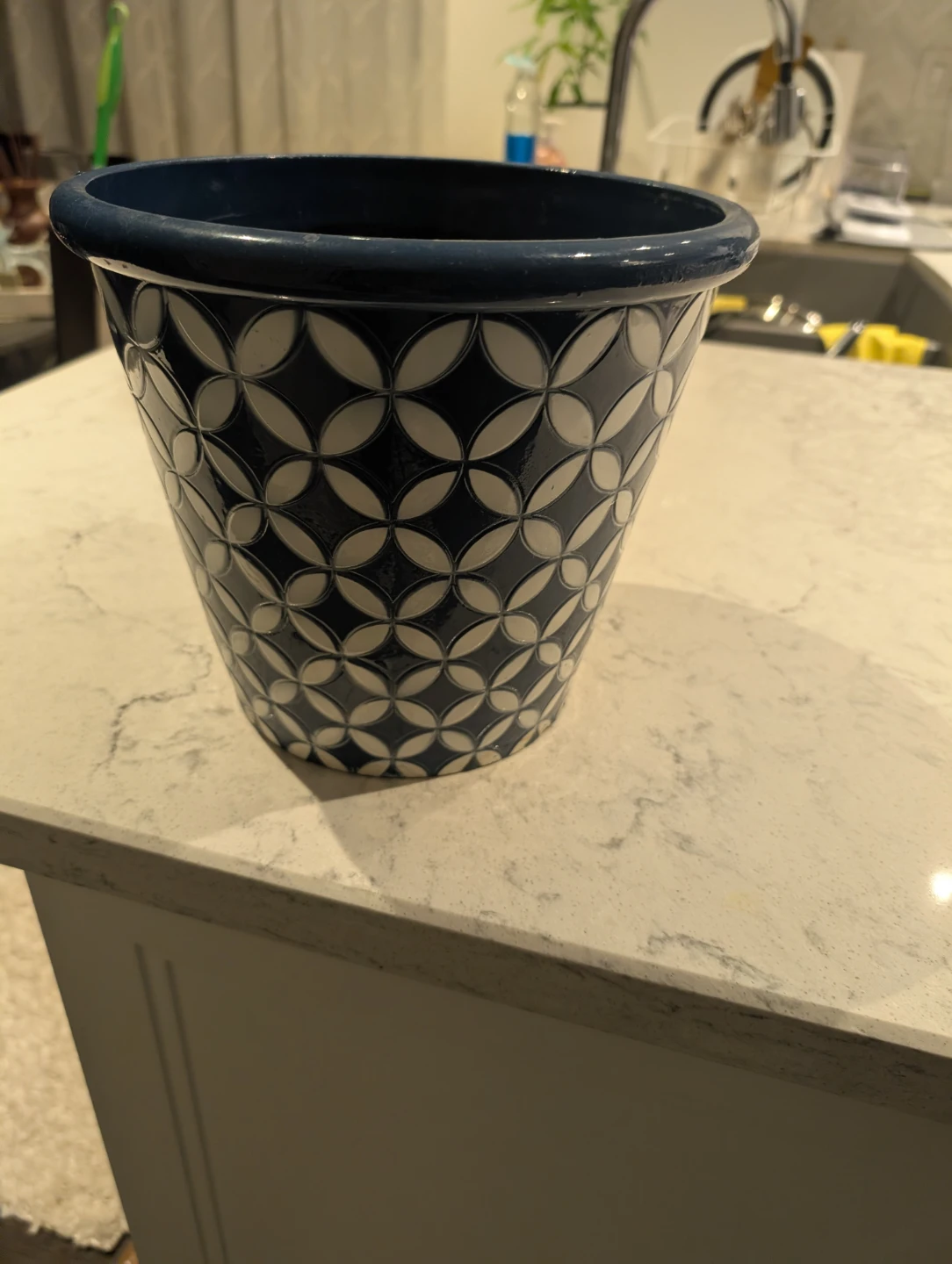Decorative Blue and White Planter Pot - photo 3