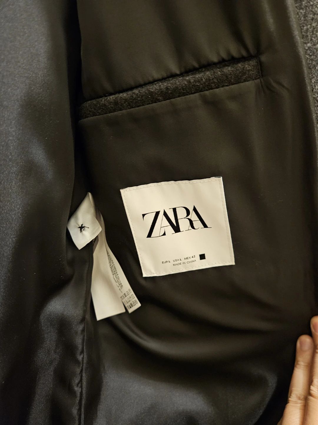 ZARA Men's Wool Blend Overcoat Size L - photo 3