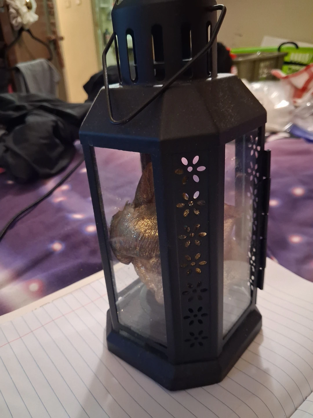 Tin for decor. Candle