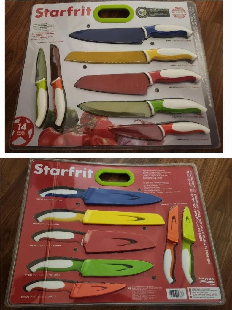 ⚽️ Starfrit 14 Piece Knife Set with Ceramic Coating & Covers