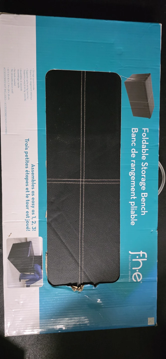 New in box 76Foldable Storage Bench
