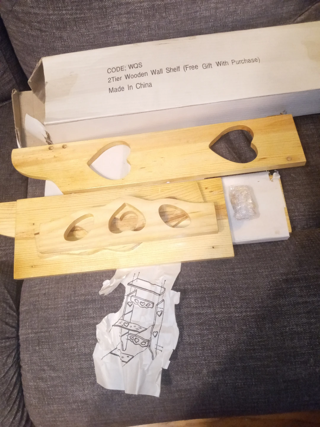 2-Tier Wooden Wall Shelf