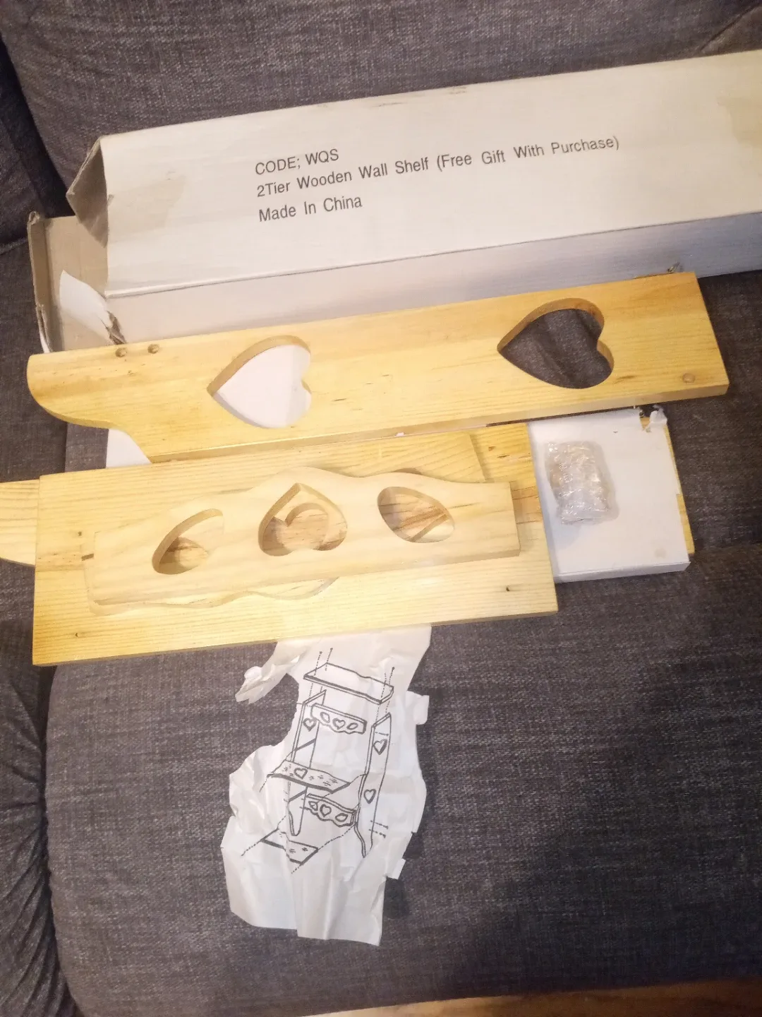 2-Tier Wooden Wall Shelf