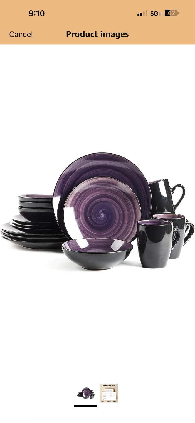 Homveys Sonoma Series Dinnerware Set Purple Swirl - photo 5