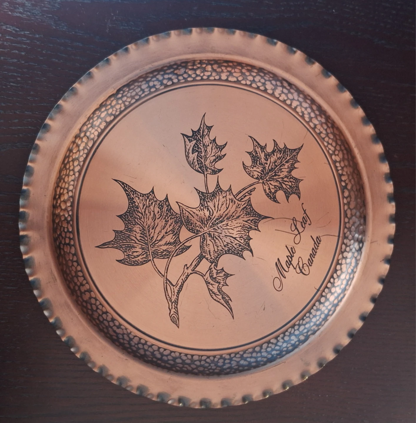 Vintage Fantasy Copperware Serving Tray Plate