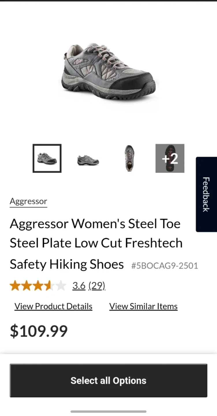 Aggressor Women's Steel Toe Safety Hiking Shoes Size 7.5 - photo 5