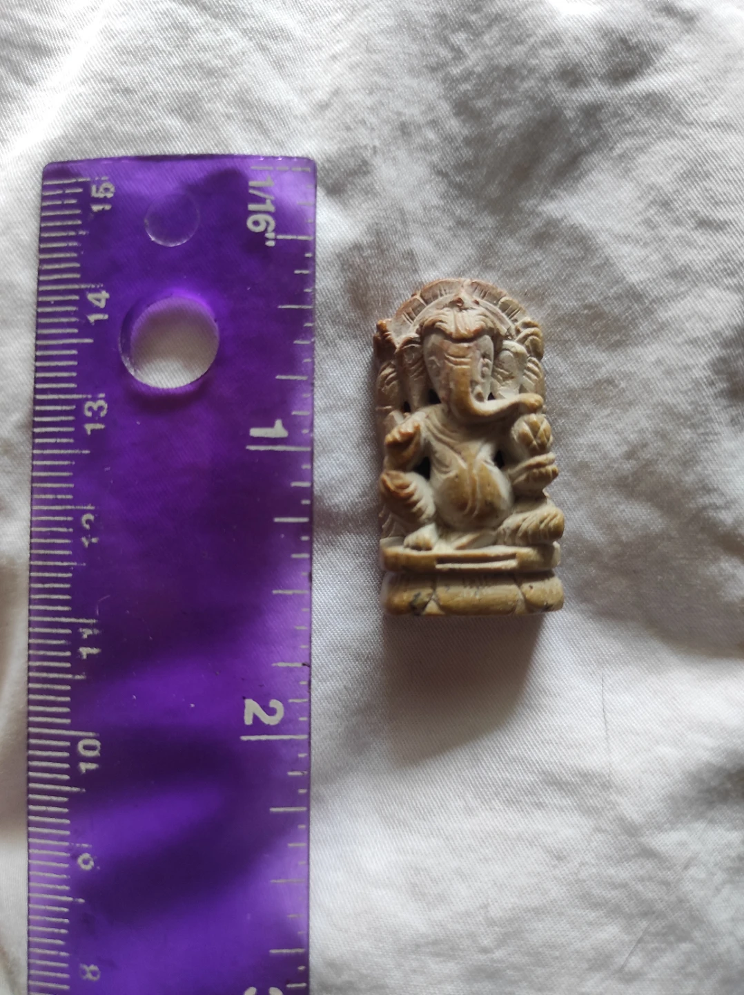 Small stone carved ganesha statue - photo 4