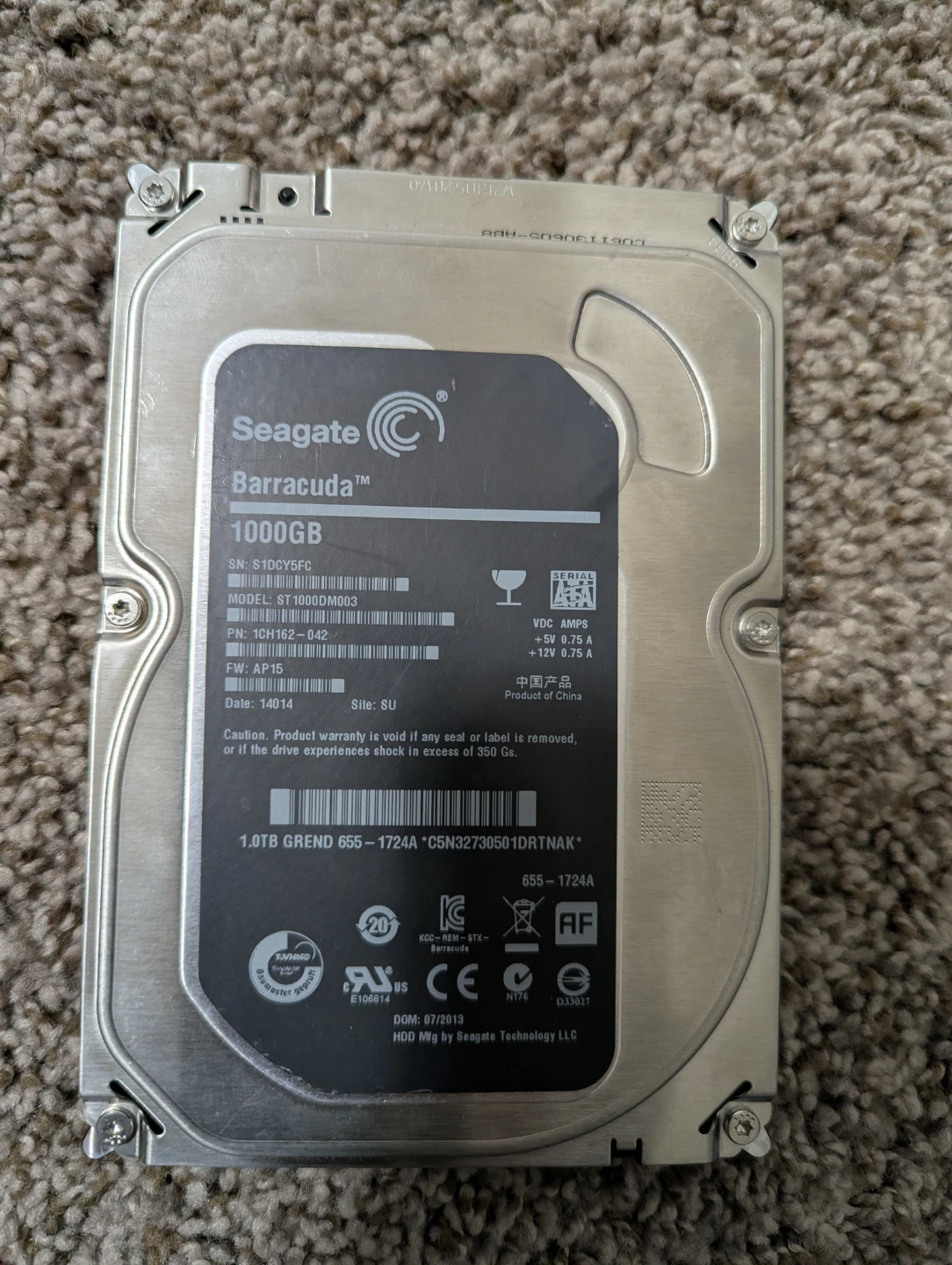 Seagate Barracuda 1000GB Hard Drive