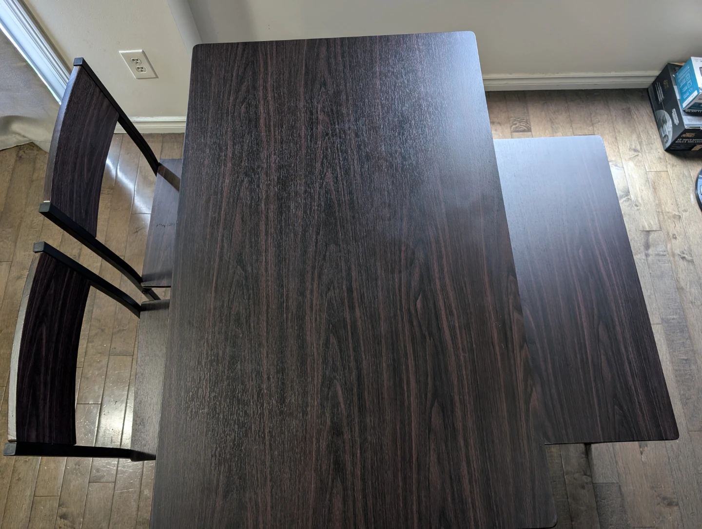 Dark Wood Dining Set with Table and 2 Chairs