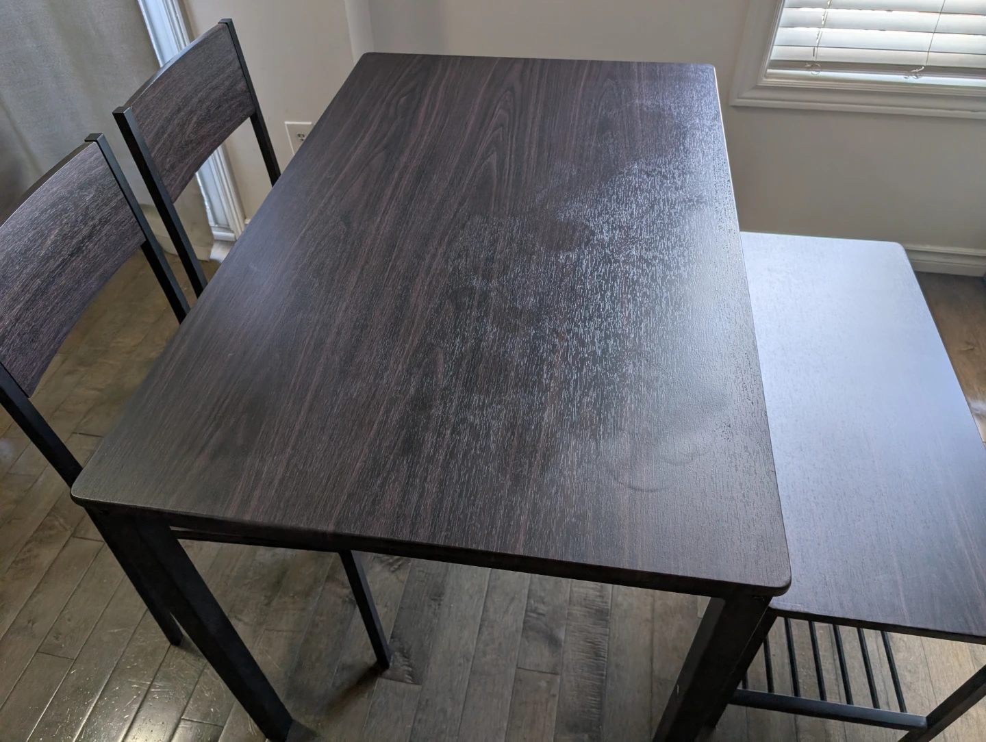 Dark Wood Dining Set with Table and 2 Chairs - photo 3