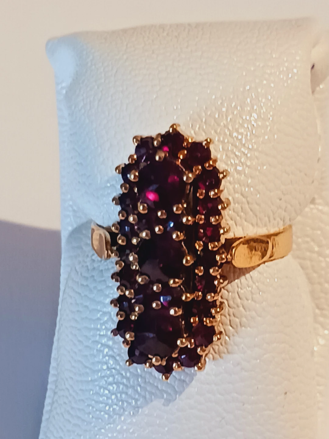 Gold Vermiel Sterling Silver 925 Garnet Cluster Ring. 6. - photo 2
