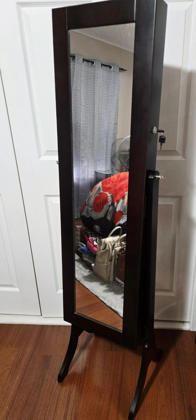 Standing Jewellery Cabinet with Mirror