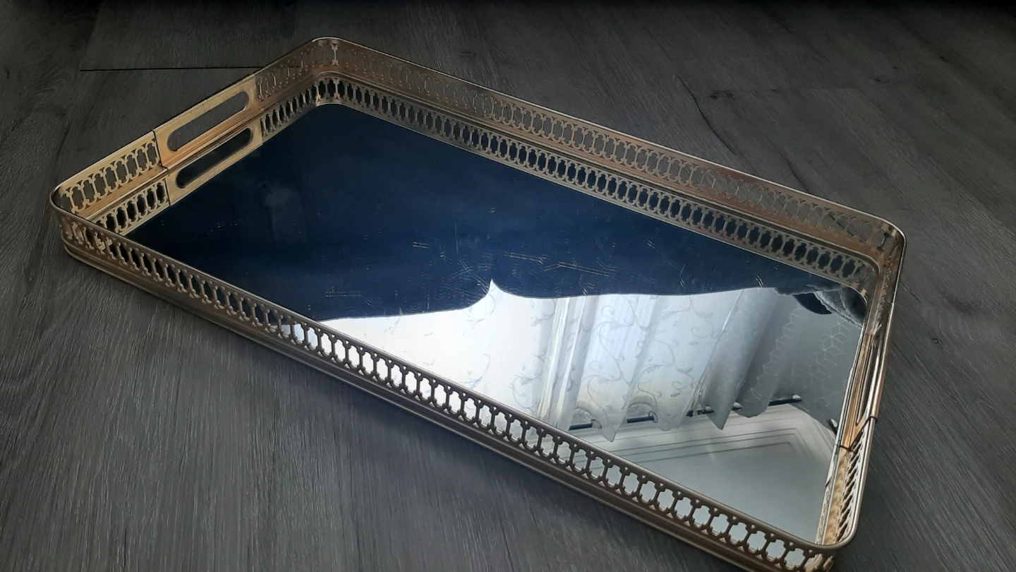 Mirrored Serving Tray with Handles