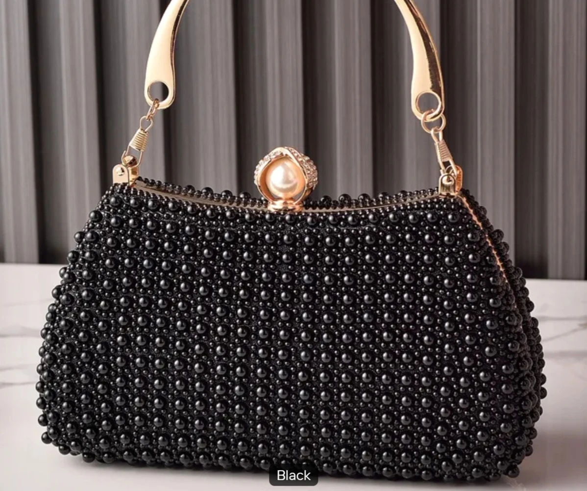 Pearl Beaded Clutch Handbag