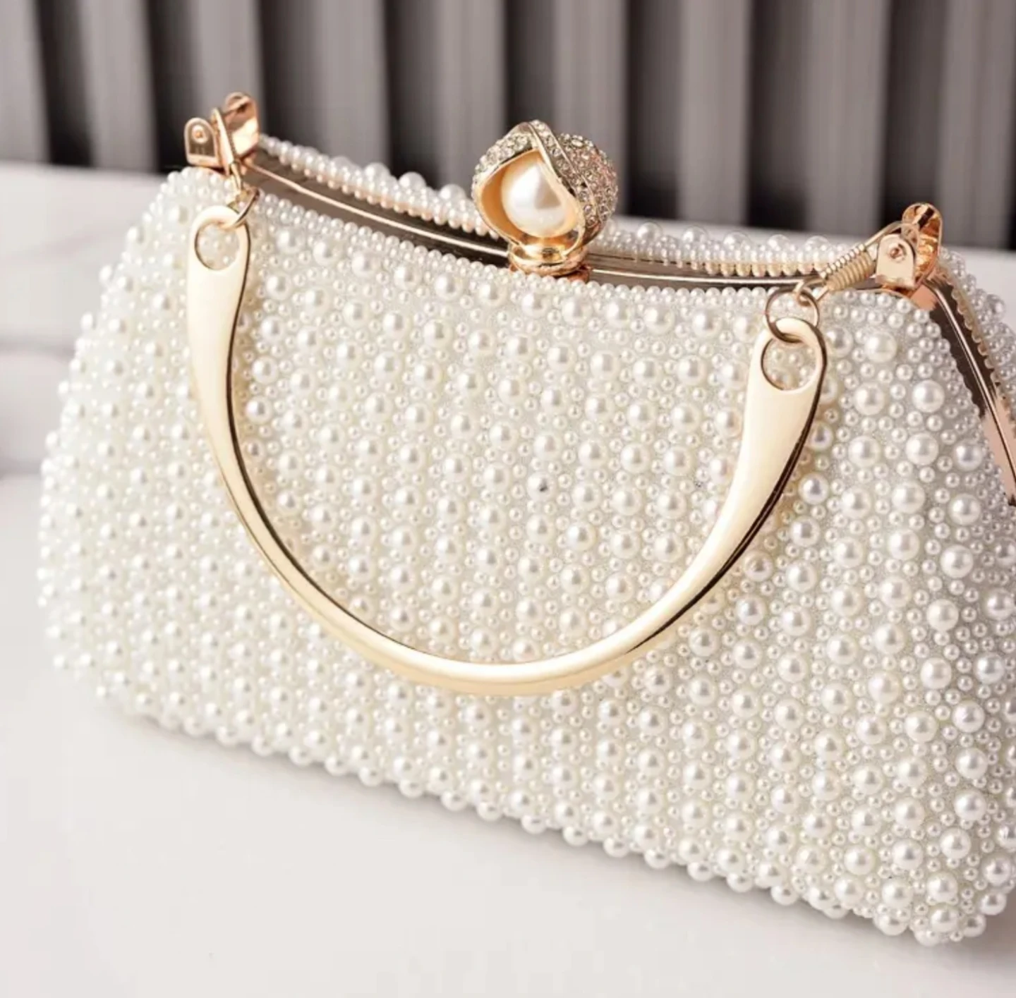 Pearl Beaded Clutch Handbag - photo 3