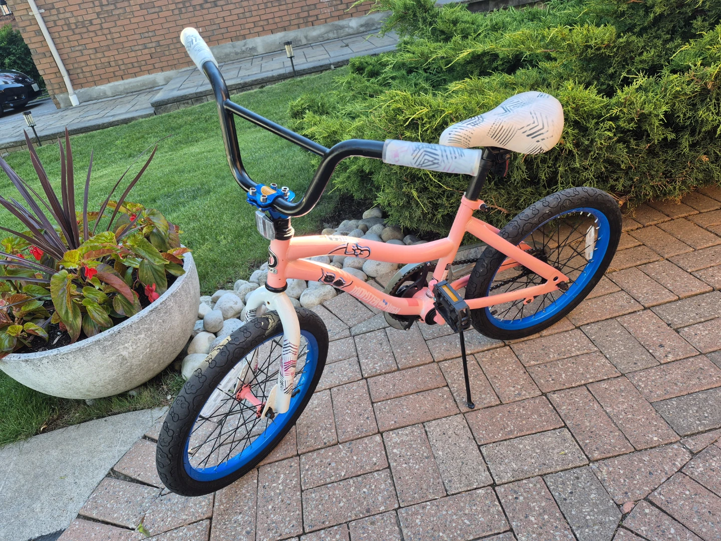 Greay pink BMX Bike