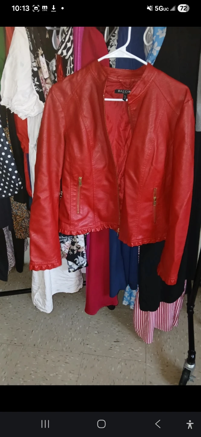 Red faux jacket Perfect for summer nights