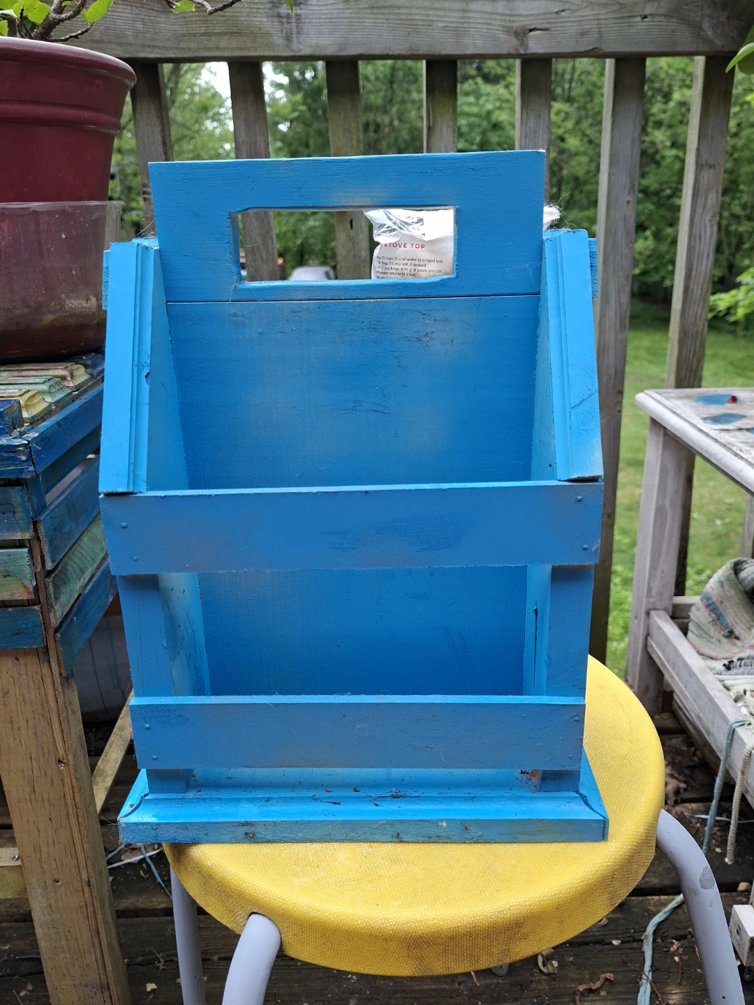 Blue Wooden Caddy