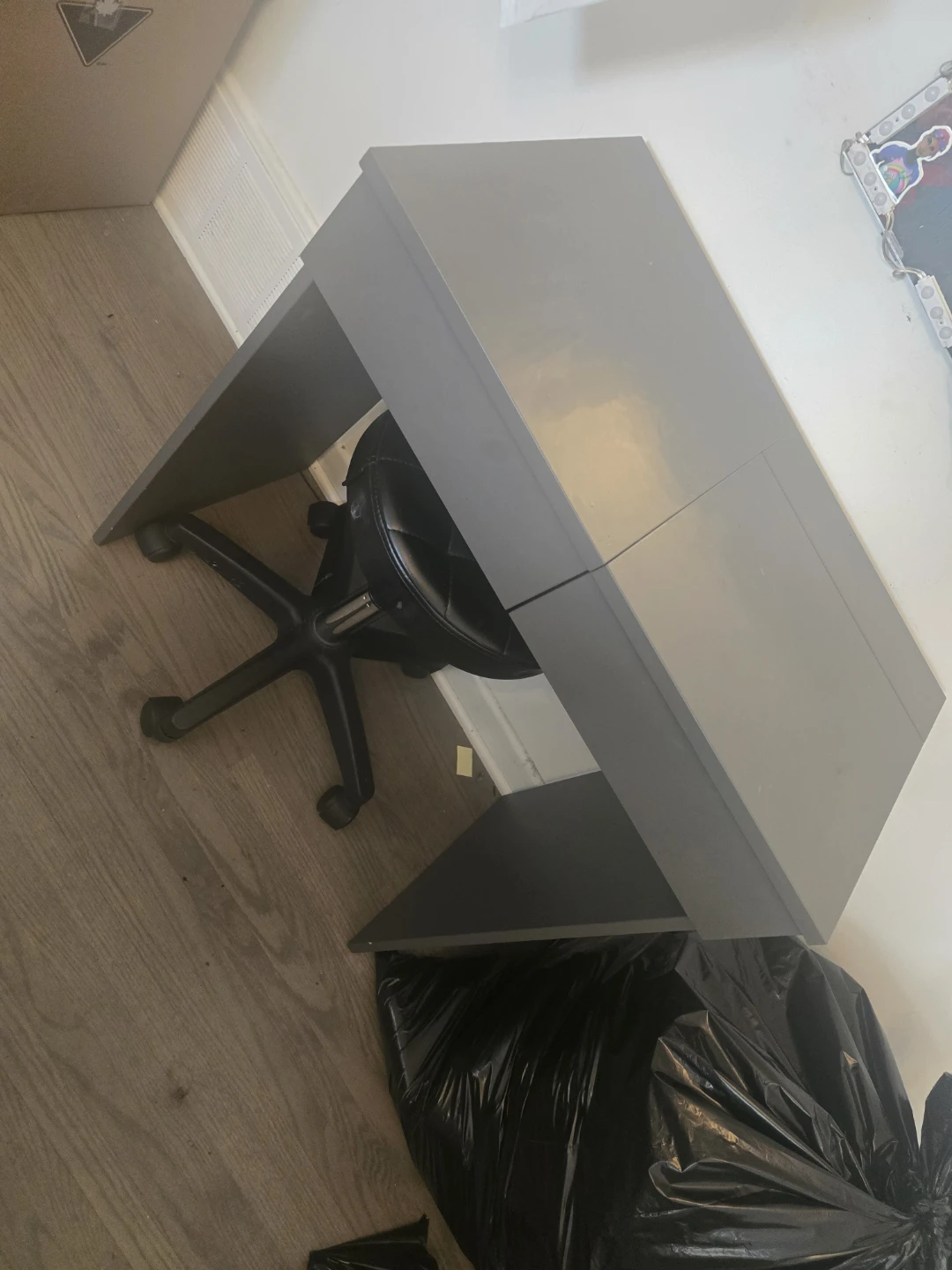 Grey Vanity Desk with Mirror - photo 2