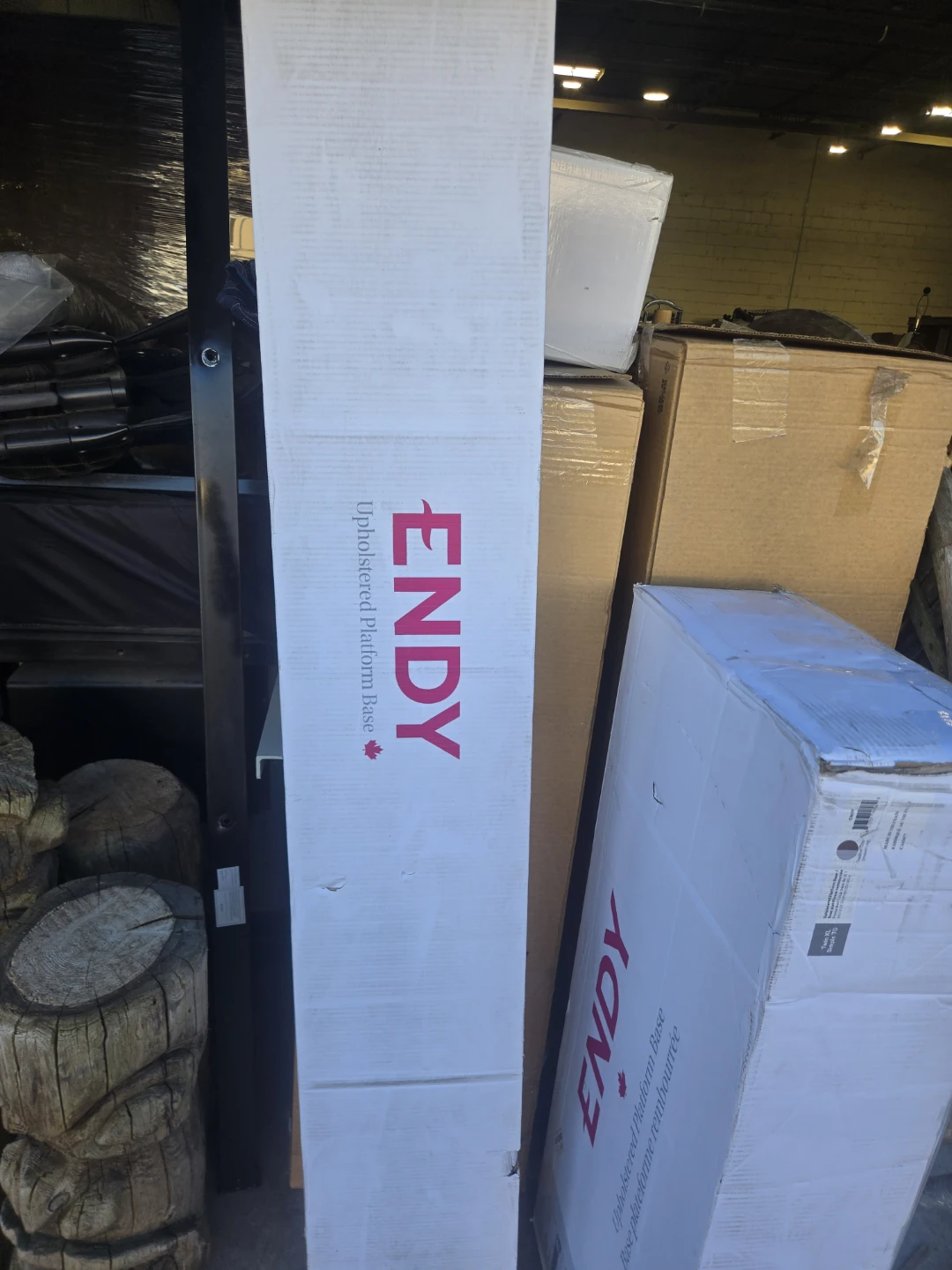 NEW - Endy Twin XL Upholstered Platform Base/ Sleep Bundle WHITE