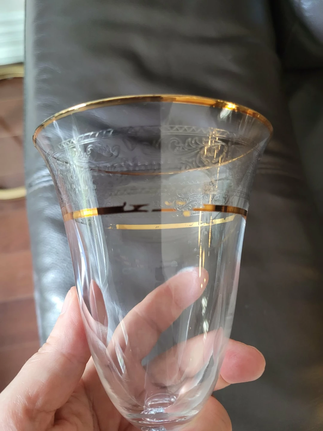 Vintage Bohemia crystal glasses with Gold Trim - photo 3