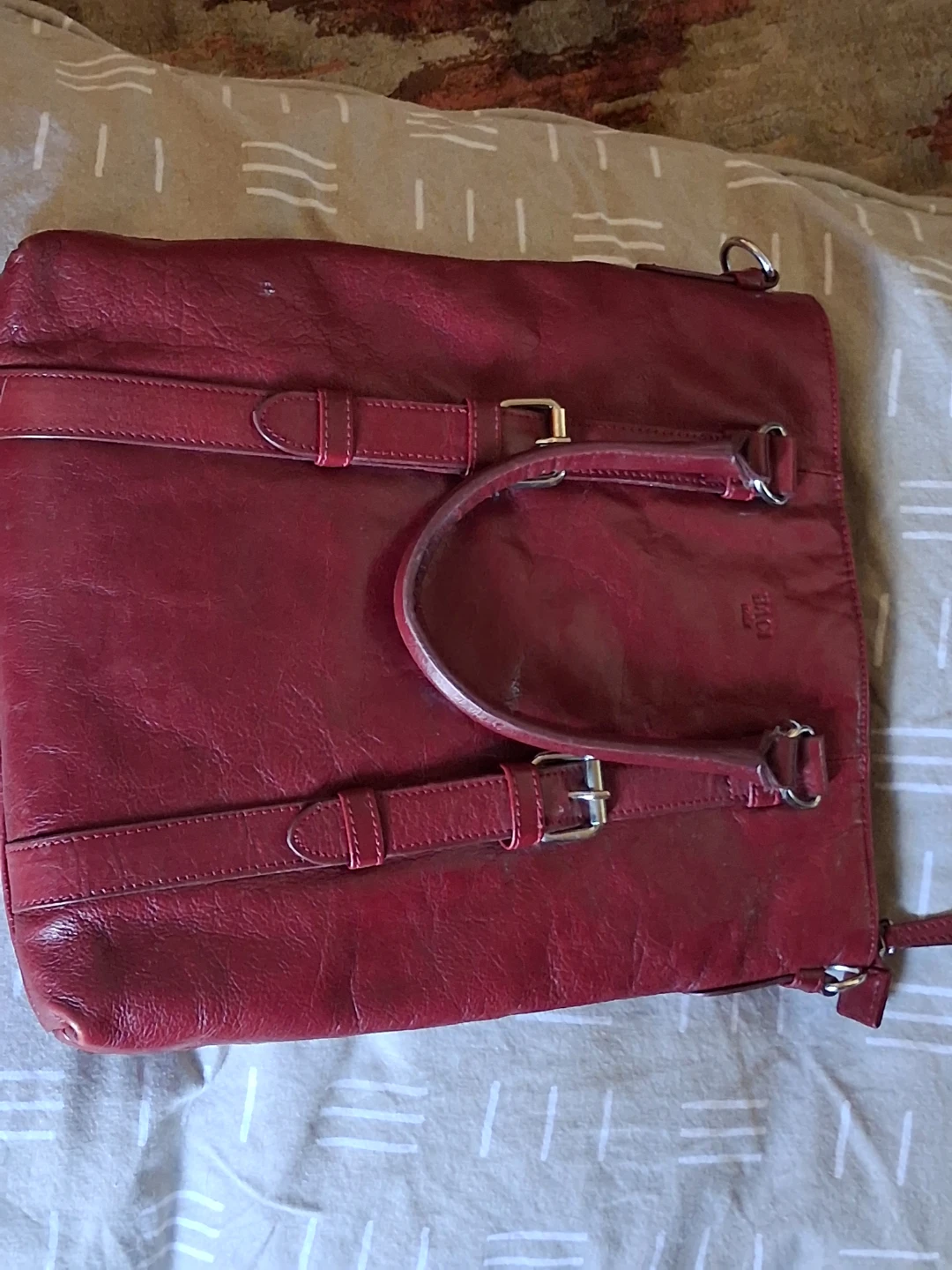 Red Leather Tote Bag - photo 2